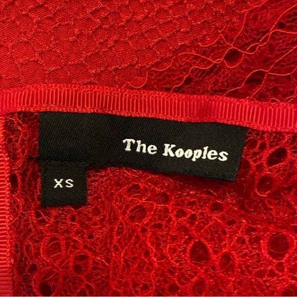 The Kooples Red Lace Illusion Mini Dress short sleeve Size XS - Picture 5 of 9